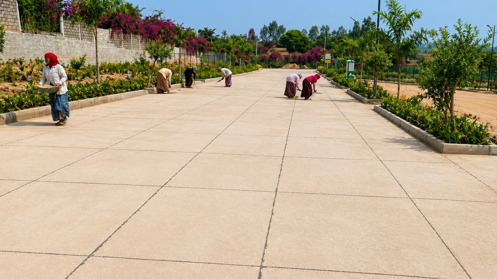 Landscaped internal road